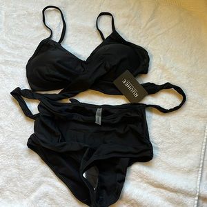 NWT black criss cross high waisted bikini